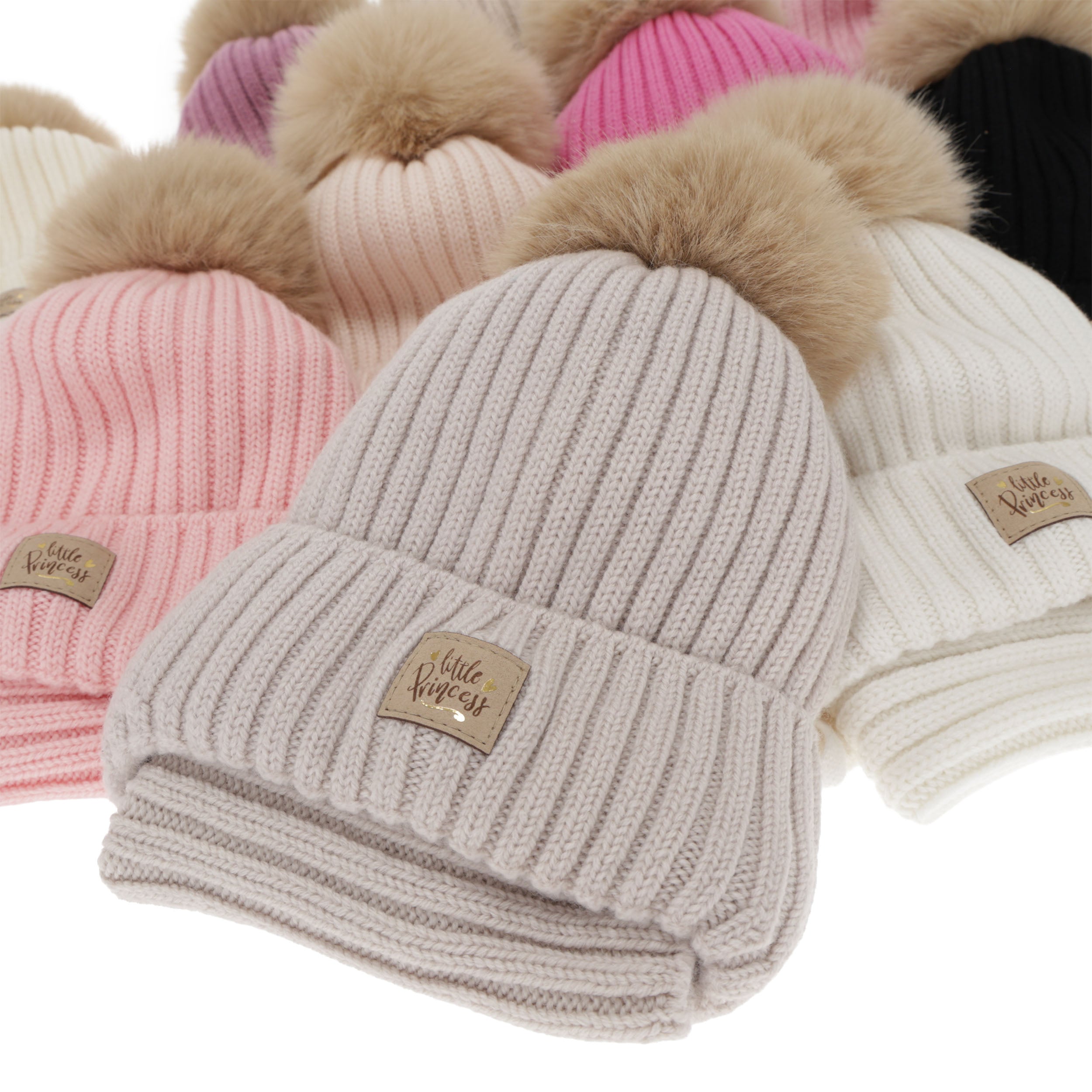 Czapka i komin dla dziewczynki, zimowy komplet, czarny, 100% wełniany merino, wiązany, podszyty bawełną, Malesia