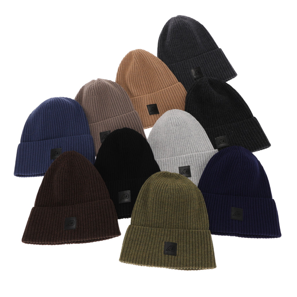 Czapka męska wiosenno-zimowa, szara, 100% wełniana merino Matias