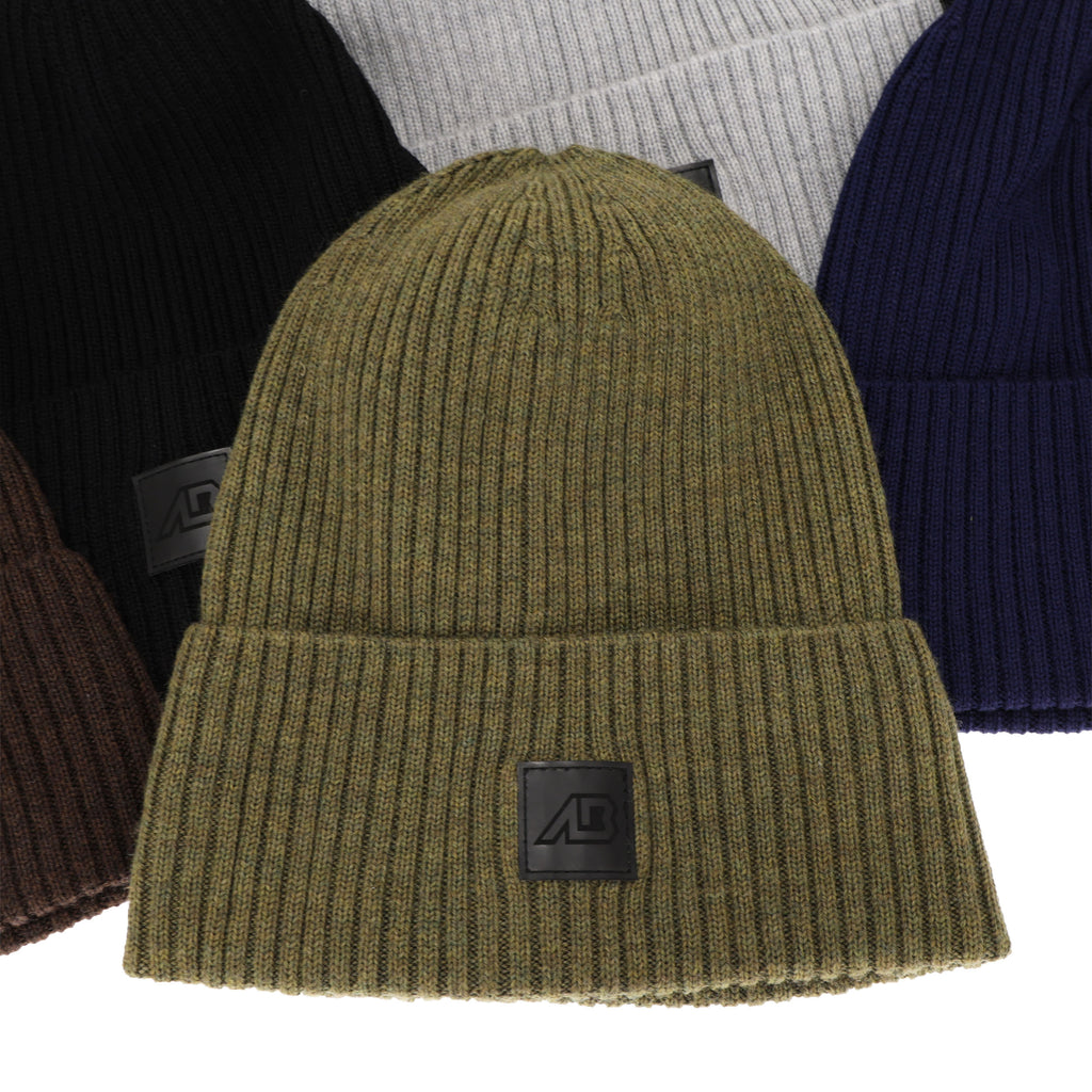 Czapka męska wiosenno-zimowa, szara, 100% wełniana merino Matias