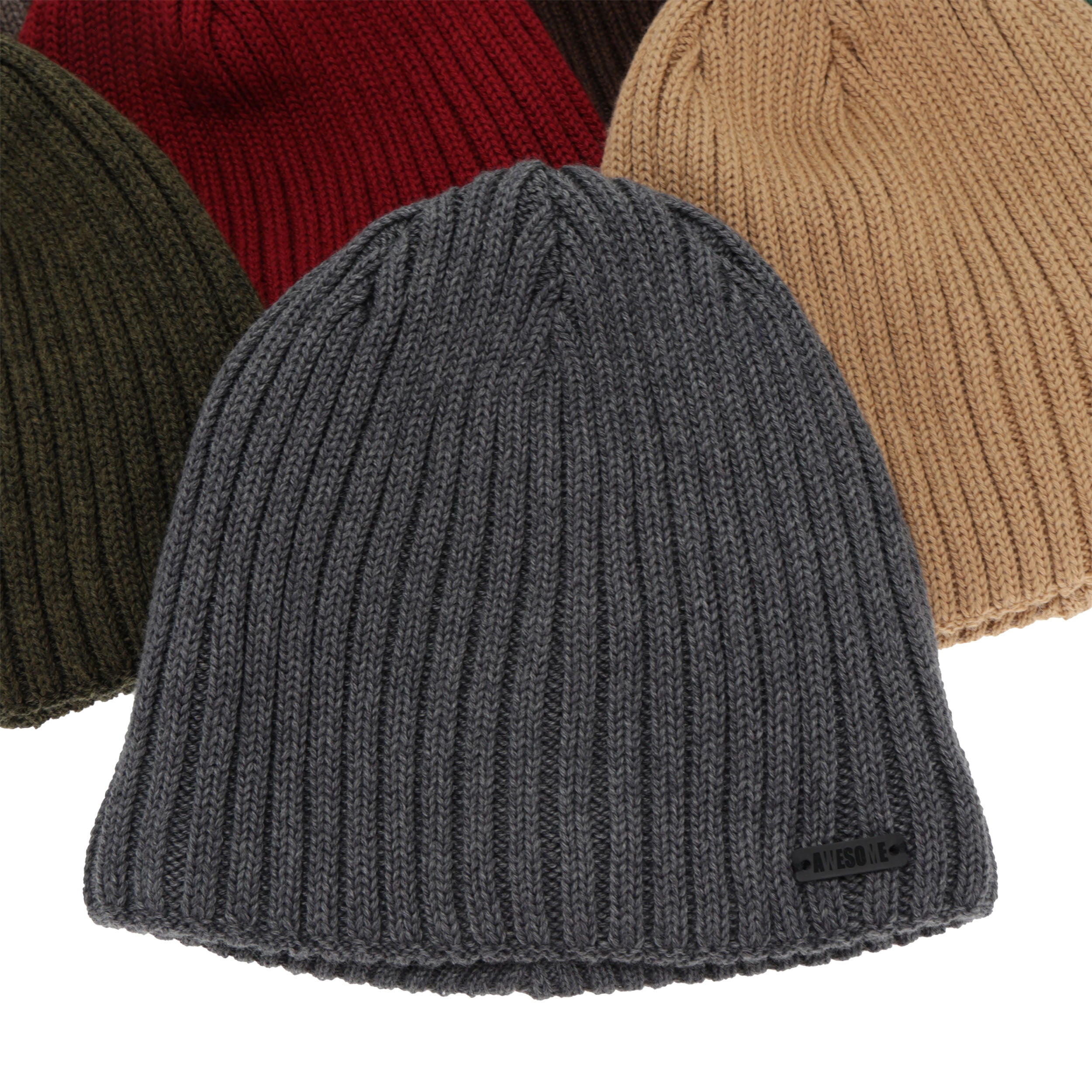 Czapka zimowa męska, ciemnoszara, z wełną merino Adagio